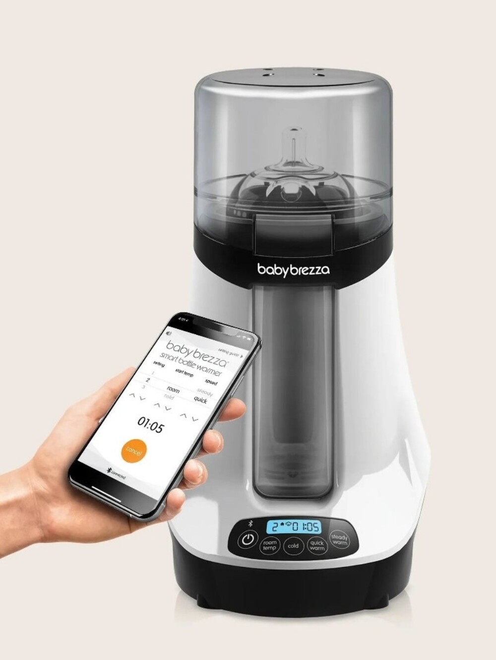 BABY BREEZA Safe & Smart Bottle Warmer Bluetooth Breast Milk Formula Baby Food